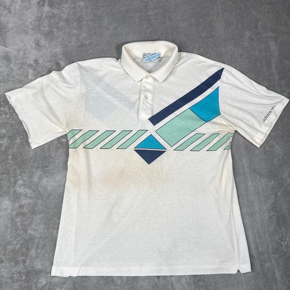 Vintage Adidas Ivan Lendl Shirt Men's Medium 80s Adidas Tennis Polo Paper Thin
